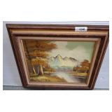 Framed Landscape Oil Painting on Canvas