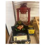 Red Lantern, Painted Holder, Ink Bottle & Calendar