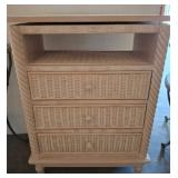 Wicker Chest with Drawers and Open Shelf