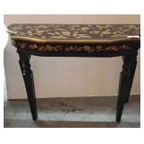 Black Console Table with Gold Floral Design