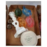 Glass Dishes, Milk Glass, and Mug