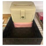 Beige Jewelry Box with Interior Ring Holders