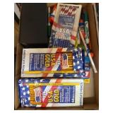 School Supplies Lot with Fire Helmet Display