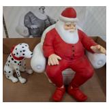 Winter Silhouette Santa and Dalmatian Figurines
