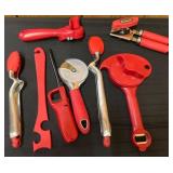 Kitchen Utensils with Red Handles, Multiple Brands
