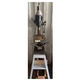 Vintage Drill Press With Assorted Accessories