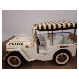 Tonka Metal Police Jeep with Striped Canopy