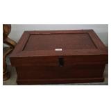 Wooden Storage Chest with Hinged Lid and Latch