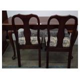 Mahogany Table with Two Upholstered Chairs 52x16x3
