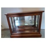 Wood and Glass Display Cabinet with Shelves