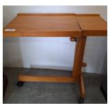 Wood Adjustable Rolling Table on Casters