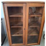 Wooden Display Cabinet With Glass Panel Doors
