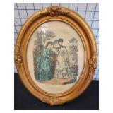 Oval Framed Print with Gold-Tone Frame