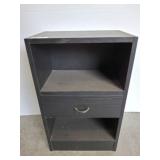 Black Wood Shelf Unit with Drawer