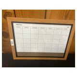 Framed Dry-Erase Monthly Calendar Board