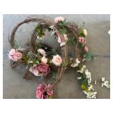 Floral-Decorated Grapevine Wreaths