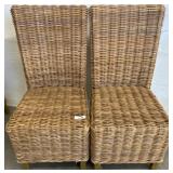 Woven Rattan High-Back Chairs