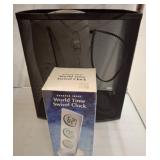 Sharper Image Clock and Mesh Wastebasket Set