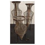 Iron Stands with Woven Basket Structures