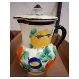 Hand-Painted Ceramic Pitcher, Czechoslovakia