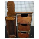 Wooden Wall-Mounted Case and Small Drawer Unit