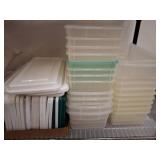 Stacked Plastic Storage Containers and Lids