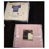 Two Queen-Size Cotton Sheet Sets