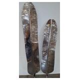 Textured Metal Decorative Leaf Sculptures