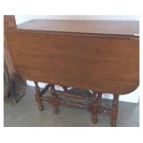 Drop-Leaf Wooden Dining Table