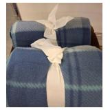 Two Blue Plaid Fleece Blankets