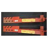 Metal Roof Brackets with Warning Labels