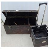 Metal Trunk and Foldable Rolling Crate