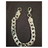 Silver-Plated Chain Bracelet with Lobster Clasp