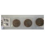 Three Eisenhower Bicentennial Dollar Coins
