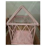 Pink Metal House-Shaped Decorative Cage
