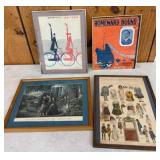 Four Framed Prints and Artwork