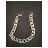 Silver-Plated Chain Link Bracelet with Clasp