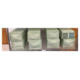 Green Fabric Storage Boxes with Mesh Fronts