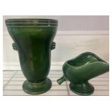 Hull Pottery Green Vase and Planter Set
