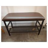 Metal Frame Bench With Brown Cushion