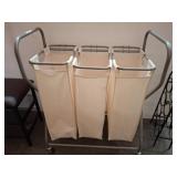 Metal Frame Laundry Cart with Canvas Bags