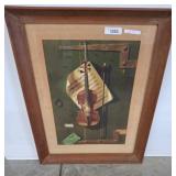 Framed Print of Violin with Sheet Music