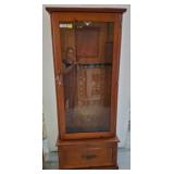 Wood Display Cabinet with Glass Door and Drawer
