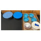 Pyrex Glass Bowls with Lids and Assorted Dishware