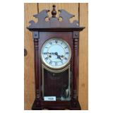 Wooden Wall Clock with Roman Numeral Dial