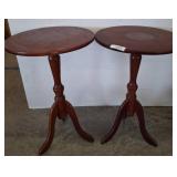 Round Wooden Pedestal Side Table