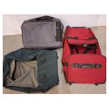 Three Travel Bags Including Olympia Red Bag