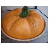 Pumpkin-Shaped Ceramic Dish With Lid