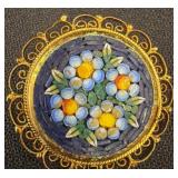 Gold-Tone Micro-Mosaic Floral Brooch, Italy