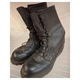 Steel Toe Black Leather Boots with Vibram Soles